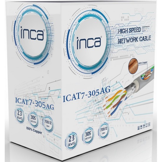 INCA 305metre CAT7 S-FTP 23AWG Saf Bakır LSZH Kablo ICAT7-305AG