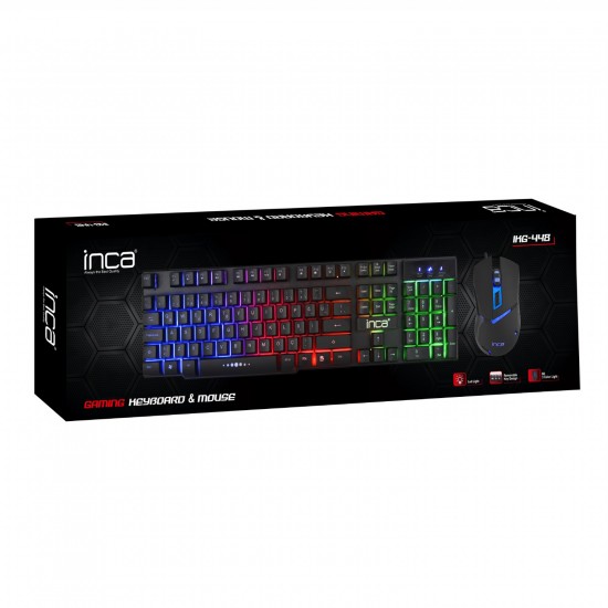 INCA IKG-448 USB Q Trk RGB Led Aydınlatmalı Mekanik Hisli Siyah Gaming Klavye - Mouse Set