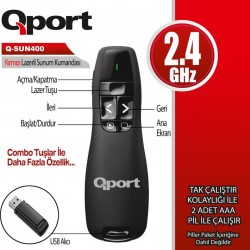 QPORT Q-SUN400 USB Lazer Sunum Kumandası