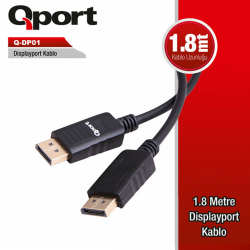 QPORT 1.8metre Q-DP01 DP Kablo