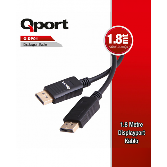 QPORT 1.8metre Q-DP01 DP Kablo