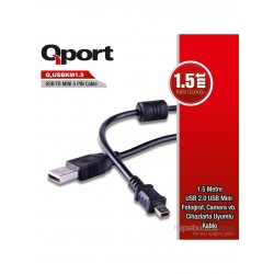 QPORT 1.5metre Q-USBKM1.5 USB Kamera ve Data Şarj Kablosu