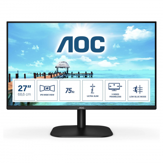 AOC 27" IPS 27B2H 5MS 75Hz HDMI EV Ofis Tipi Monitör (1920 X 1080) Çerçevesiz
