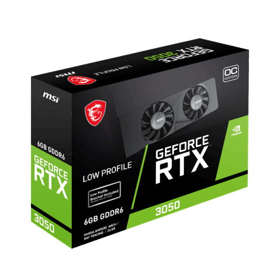 MSI 6GB RTX3050 LP E 6G OC GDDR6 96bit HDMI DP PCIe 4.0 Low Profile