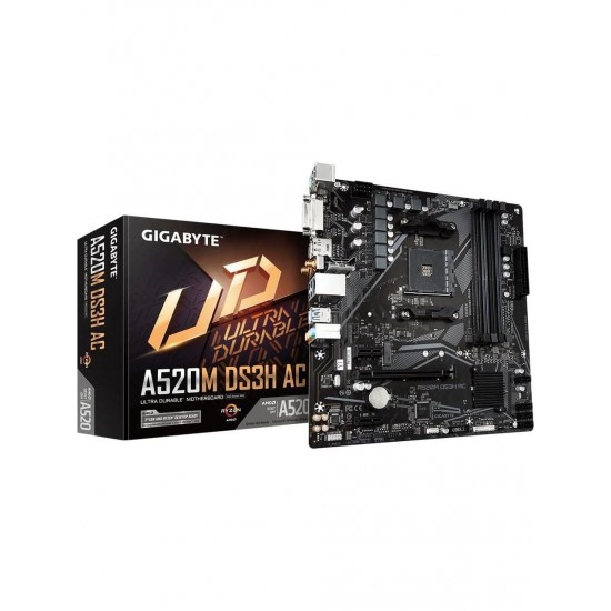 GIGABYTE A520M-DS3H DDR4 M2 PCIe NVME HDMI DVI DP PCIe 16X v3.0 AM4 mATX