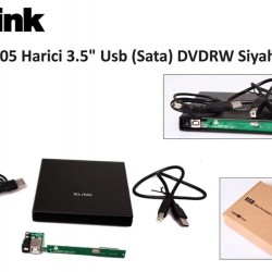 S-LINK 2.5" USB 2.0 S105 Sata Alüminyum Slim DVD Yazıcı Kutusu Siyah