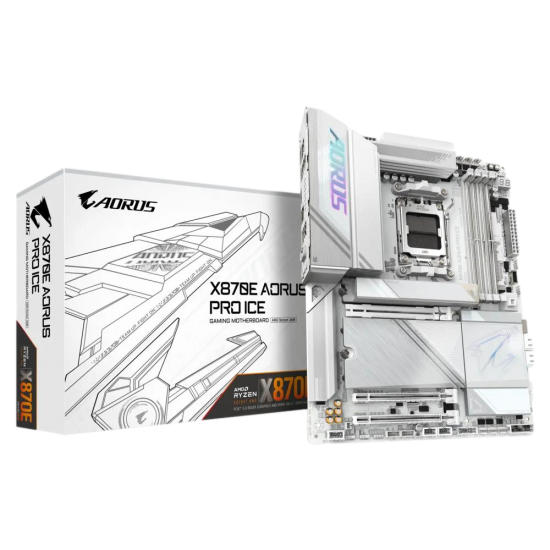 GIGABYTE AORUS PRO ICE X870E DDR5 HDMI DP PCIE 5.0 AM5 ATX BEYAZ