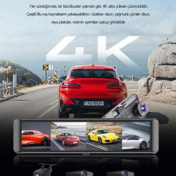 TWOGO GO-İQ11 11.26" Ayna Ekran 4 Kameralı Araç İçi Kamera (İ101L)