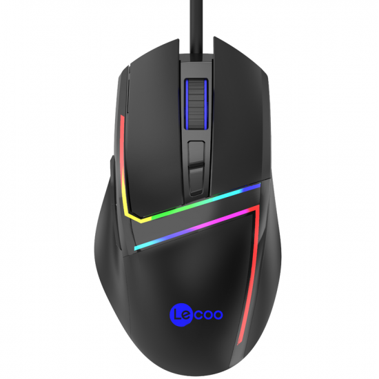 LECOO MS106 USB RGB Led Aydınlatmalı 3200dpi Gaming Optic Siyah Mouse