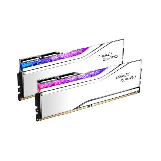 GSKILL 32GB (2X 16GB) DDR5 6000MHZ CL26 DUAL KIT PC RAM TRIDENT Z5 ROYAL NEO SILVER F5-6000J2636H16GX2-TR5NS