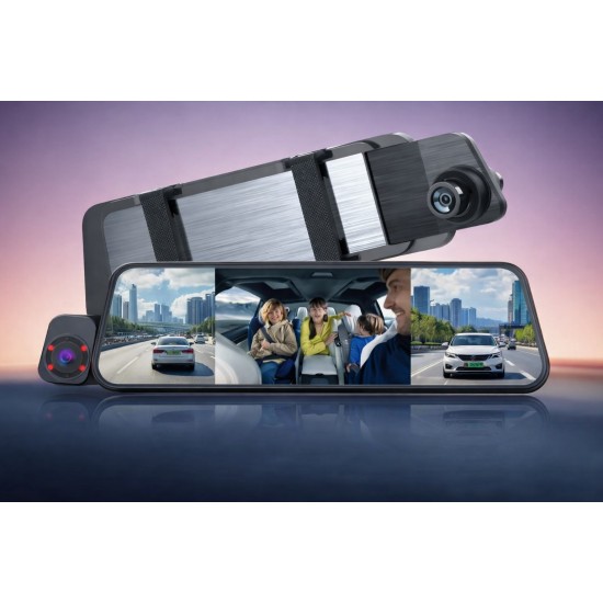 TWOGO GO-İC1PLUS 9,66 " IPS·Wide Angle İki Kameralı Araç İçi Kamera (İK11L)