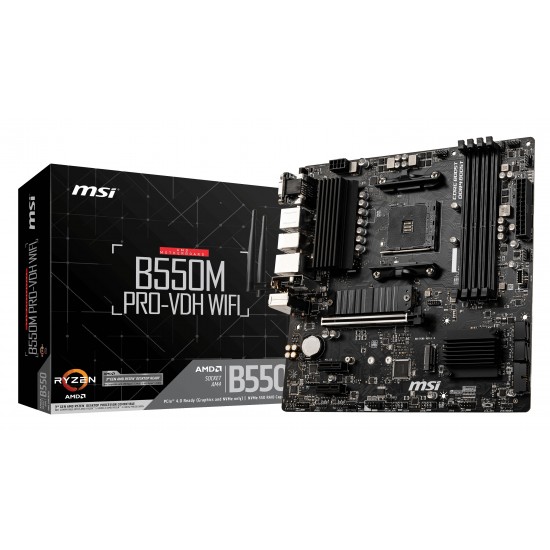 MSI B550M PRO-VDH WIFI DDR4 HDMI DP PCIE 4.0 AM4 mATX