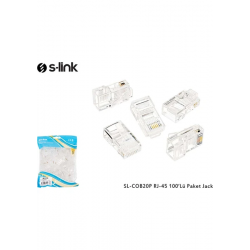S-LINK SL-COB20P CAT6 UTP Yeni Nesil RJ45 Konnektör (100 Adet)