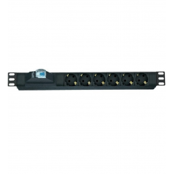AGER 19" 1U 8lı Sigortalı Priz Modülü Metal Gövdeli AA-PRZ01U19-8S-AL
