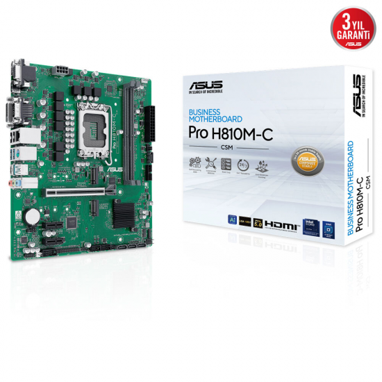 ASUS PRO H810M-C CSM DDR5 HDMI DP PCIE 4.0 1851p mATX
