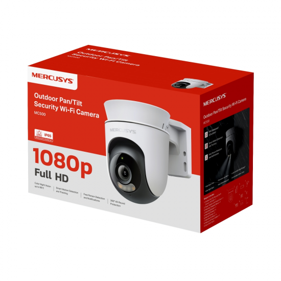 MERCUSYS 2mp 4mm Kablosuz Wıfı Pan-Tilt Harici IP Kamera MC500