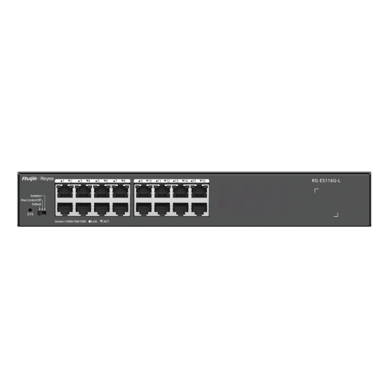 RUIJIE 16port REYEE GIGABIT Yönetilemez Switch Çelik Kasa RG-ES116G-L