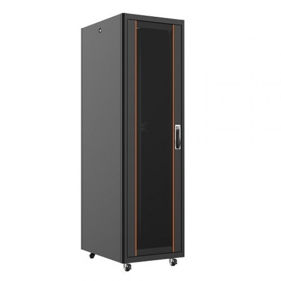 AGER 26U 600x800mm Dikili Tip Siyah Kabinet Agena AG-AN26U6080S1 Cam Kapak