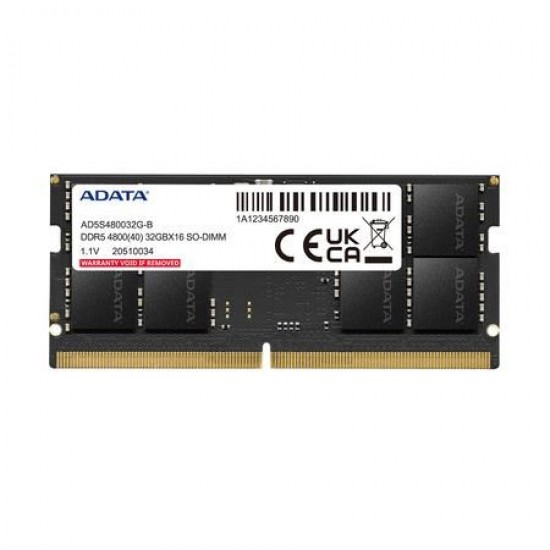 ADATA 32GB DDR5 4800MHZ NOTEBOOK RAM VALUE AD5S480032G-B