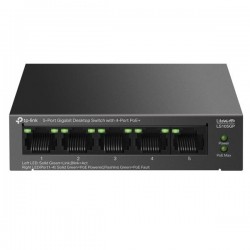 TP-LINK 5port-4port PoE 65w Gigabit Yönetilemez Switch LS105GP