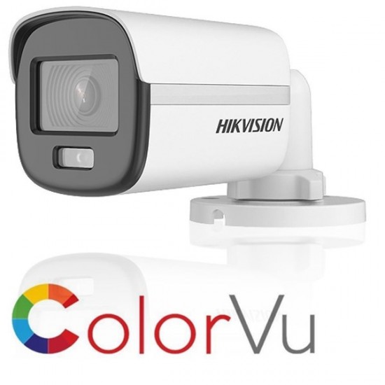 HIKVISION 2MP Bullet 2.8mm ColorVu Analog Kamera Akıllı Hibrit Işıklı DS-2CE10DF0T-LPFS