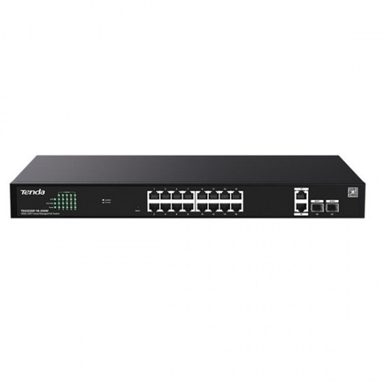 TENDA 16port PoE 250w 2-SFP Gigabit Cloud Yönetilebilir Switch TEG2220P-16-250W