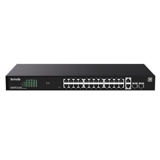 TENDA 24port PoE 410w 2-SFP Gigabit Yönetilemez Switch TEG2228P-24-410W